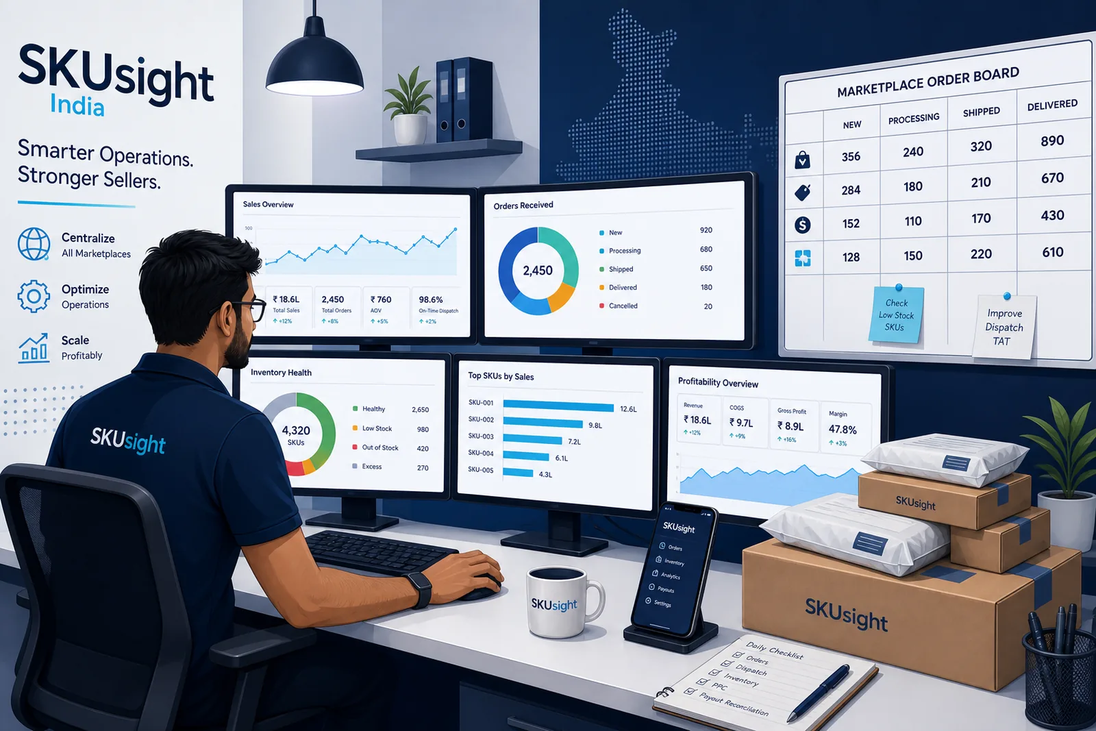SKUsight E-Commerce — original SKUsight illustration